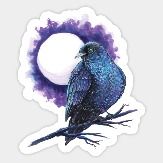 Beautiful Raven Bird Sticker by obillwon